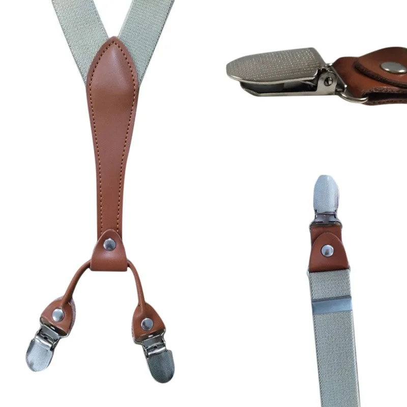 35/25/20mm Wide Men Suspenders High Elastic Adjustable 4 Strong Clips Suspender Heavy Duty X Back Trousers Braces