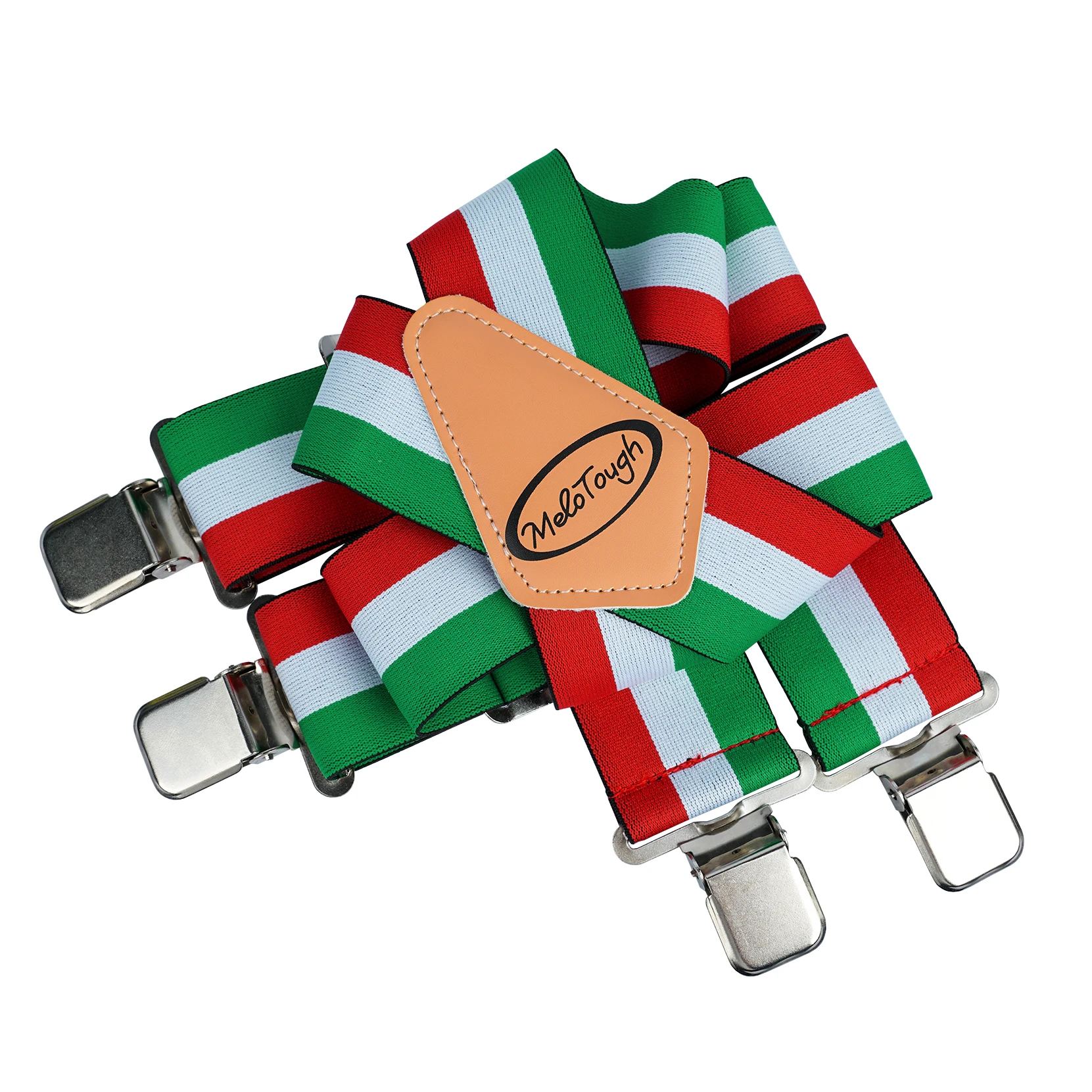 MELOTOUGH Men's Suspenders Clip Heavy Duty Braces for men Big and Tall Work suspenders Elastic Suspenders for Pants Mexican Flag