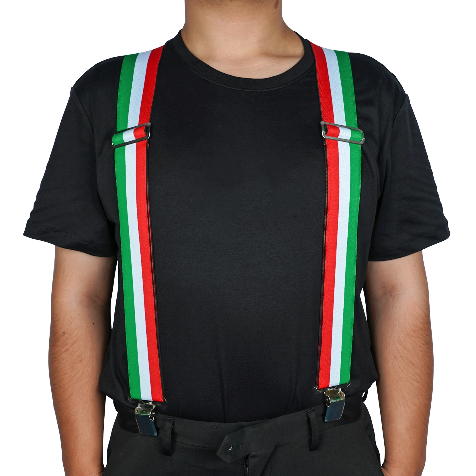 MELOTOUGH Men's Suspenders Clip Heavy Duty Braces for men Big and Tall Work suspenders Elastic Suspenders for Pants Mexican Flag