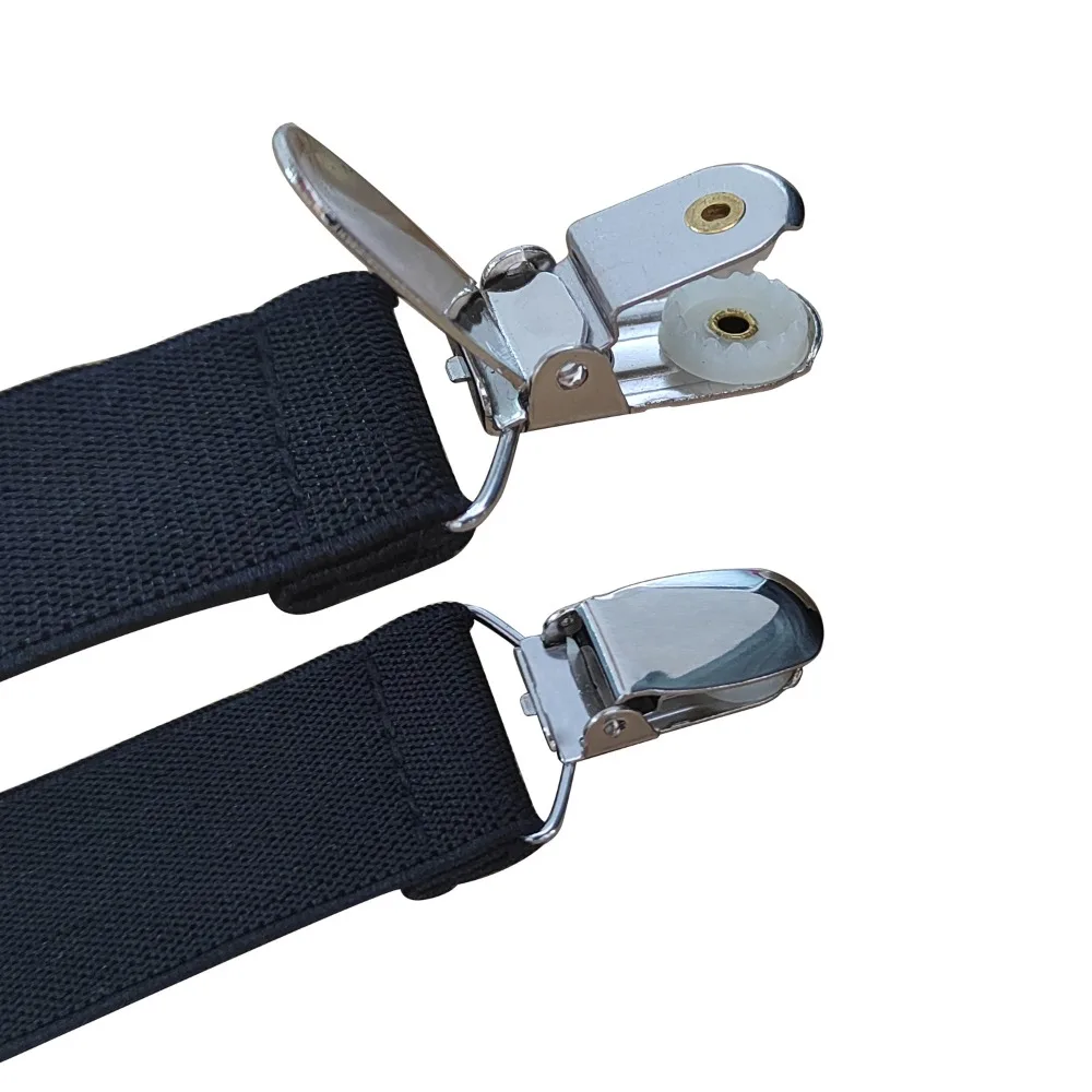 1 Pair Men's Shirt Holders Stays Y-Shaped Adjustable Elastic Leg Suspenders Straps Non-slip 3 Metal Clips Sock Garter Clamps
