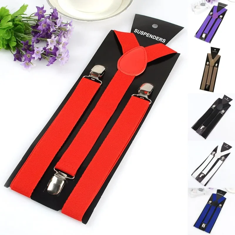 Men's Heavy Duty Suspenders with 3 Strong Clips High Elastic Adjustable Braces Pants Holder for Wedding Wear
