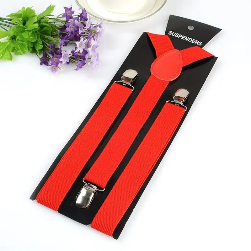Men's Heavy Duty Suspenders with 3 Strong Clips High Elastic Adjustable Braces Pants Holder for Wedding Wear