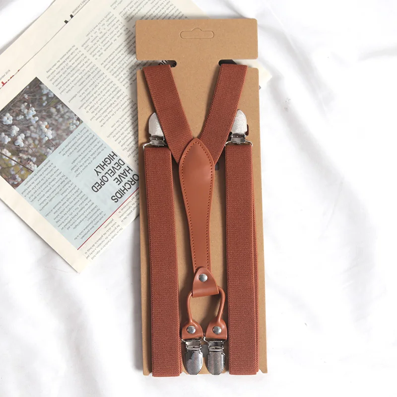 4Clips Men's Suspenders Men Braces Supports Tirantes for Women Elastic Adjustable Pants Straps Clothing 2.5*115cm