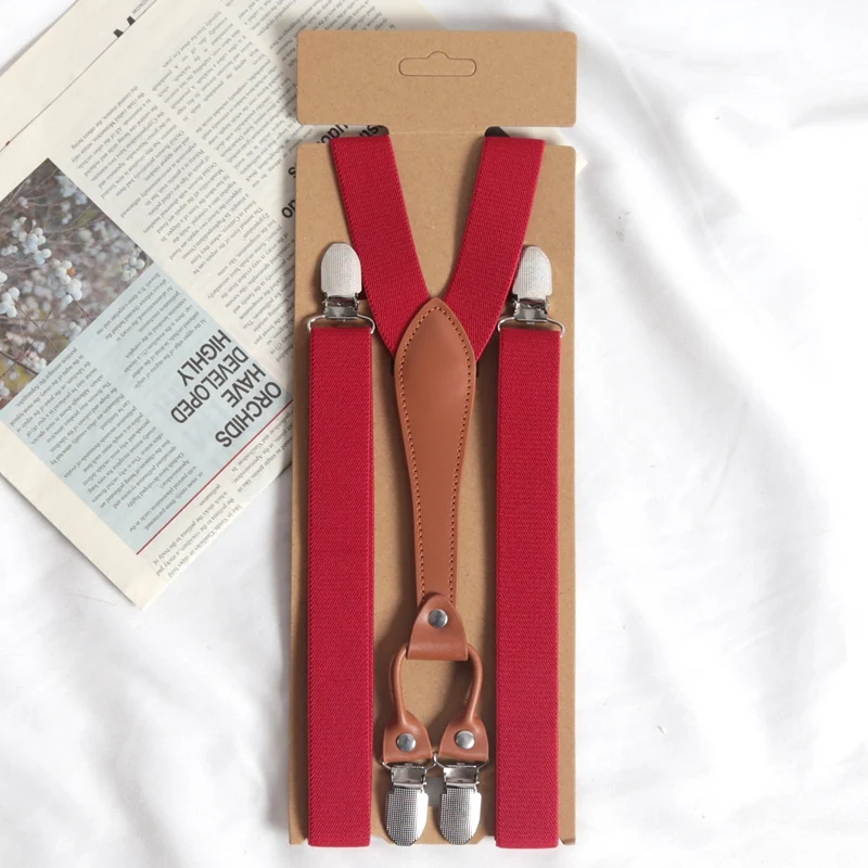 4Clips Men's Suspenders Men Braces Supports Tirantes for Women Elastic Adjustable Pants Straps Clothing 2.5*115cm