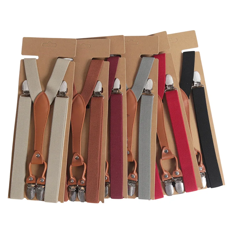 4Clips Men's Suspenders Men Braces Supports Tirantes for Women Elastic Adjustable Pants Straps Clothing 2.5*115cm