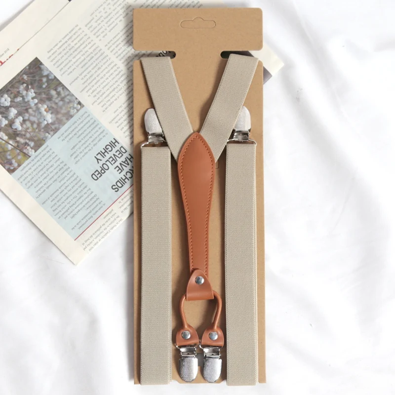 4Clips Men's Suspenders Men Braces Supports Tirantes for Women Elastic Adjustable Pants Straps Clothing 2.5*115cm