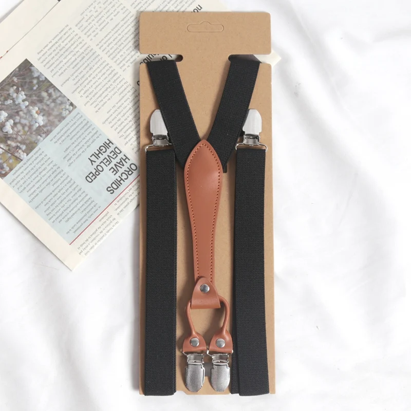 4Clips Men's Suspenders Men Braces Supports Tirantes for Women Elastic Adjustable Pants Straps Clothing 2.5*115cm