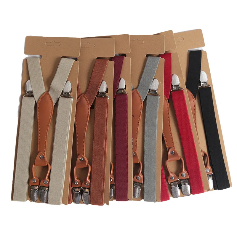4Clips Men's Suspenders Men Braces Supports Tirantes for Women Elastic Adjustable Pants Straps Clothing 2.5*115cm