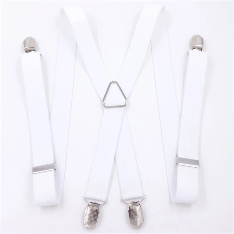 Suspenders Men Adjustable Elastic X Back Pants Women Suspender for Trousers 2.5CM Width 4 Clips Adjustable Elastic Back Braces