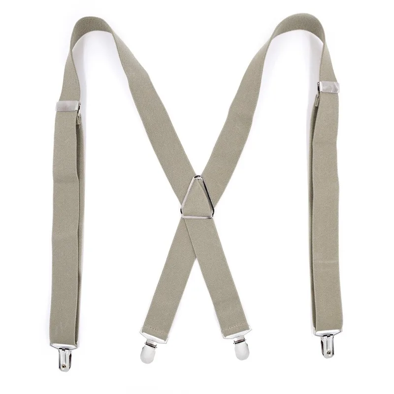 Suspenders Men Adjustable Elastic X Back Pants Women Suspender for Trousers 2.5CM Width 4 Clips Adjustable Elastic Back Braces