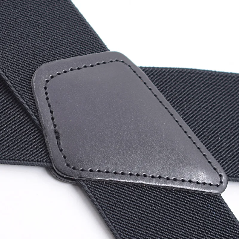 5cm Men Suspenders High Elastic Adjustable 4 Strong Clips Suspender Straps Heavy Duty X-Shaped Back Trousers Braces