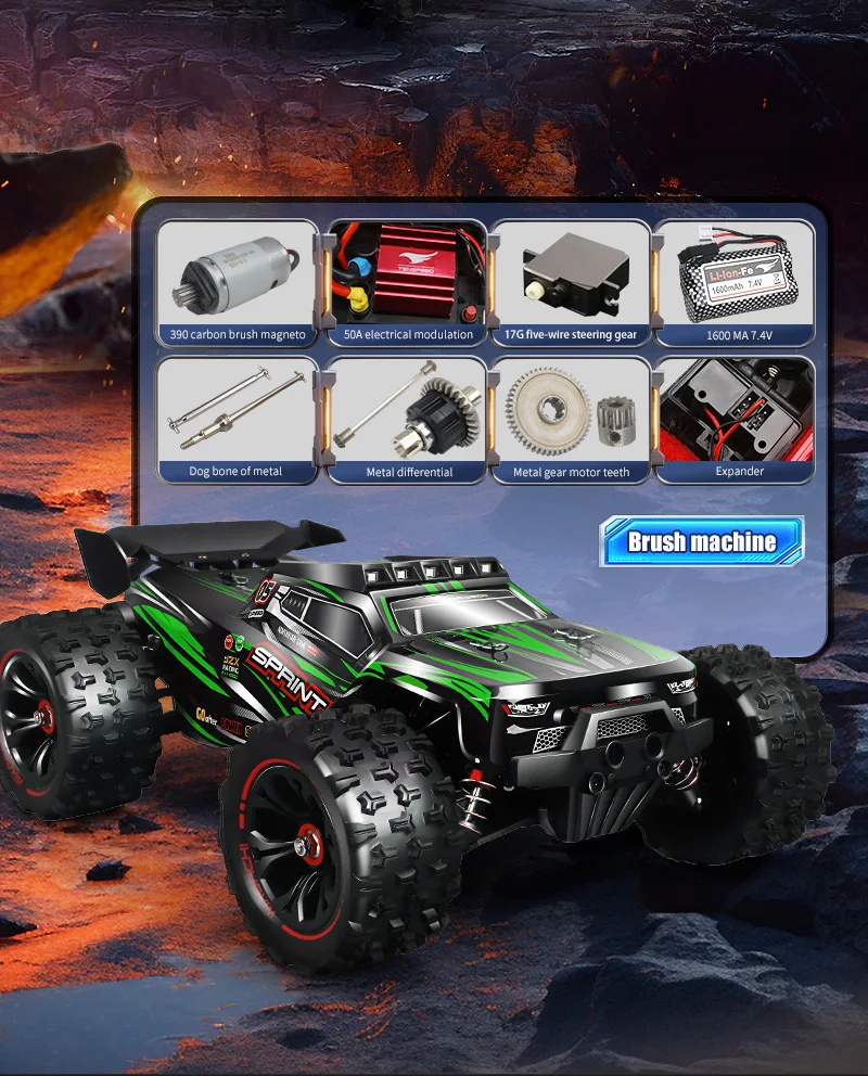 1:16 85KM/H Or 50KM/H 4WD RC Car With LED Remote Control Cars High Speed Drift Monster 4x4 Truck for Kids vs Wltoys 124017 Toys