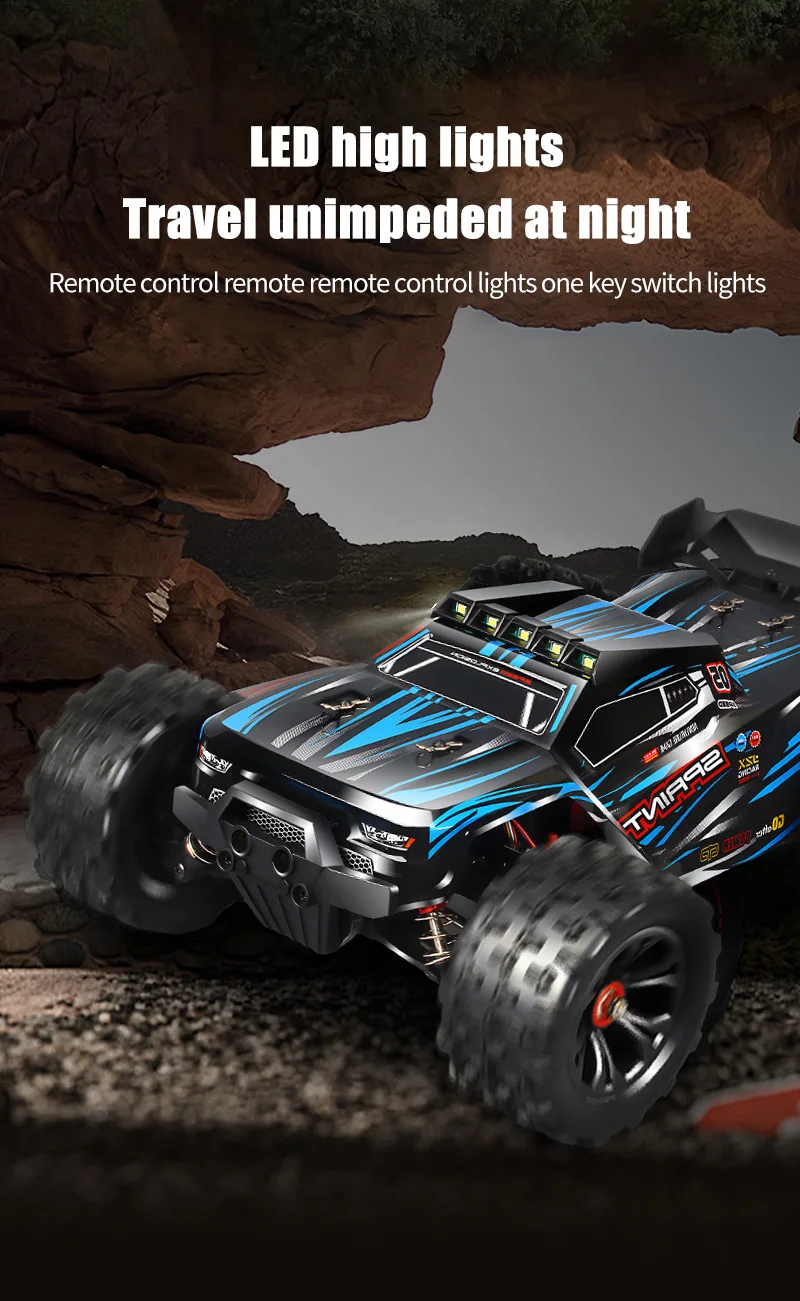 1:16 85KM/H Or 50KM/H 4WD RC Car With LED Remote Control Cars High Speed Drift Monster 4x4 Truck for Kids vs Wltoys 124017 Toys