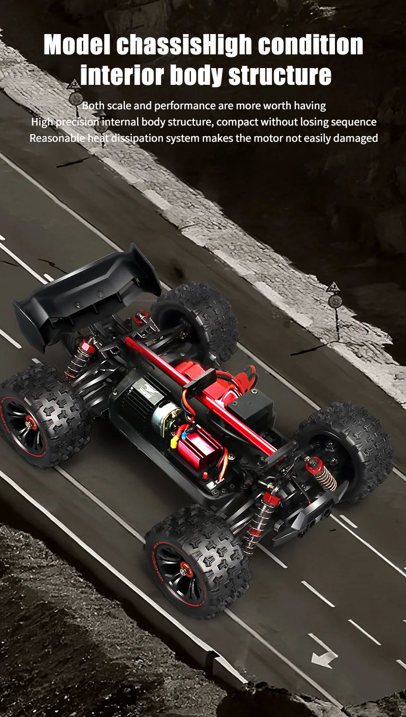 1:16 85KM/H Or 50KM/H 4WD RC Car With LED Remote Control Cars High Speed Drift Monster 4x4 Truck for Kids vs Wltoys 124017 Toys