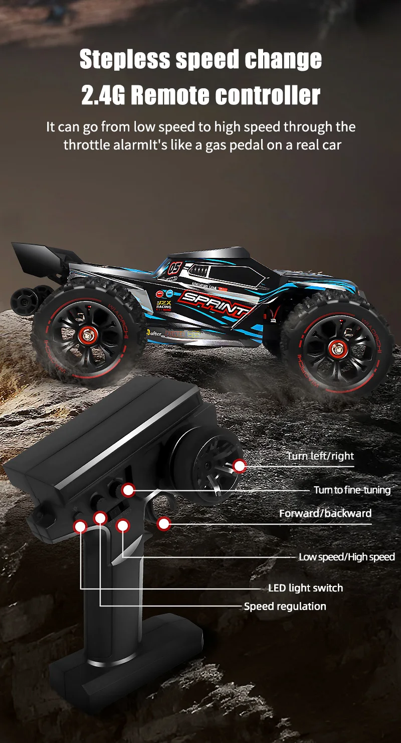 1:16 85KM/H Or 50KM/H 4WD RC Car With LED Remote Control Cars High Speed Drift Monster 4x4 Truck for Kids vs Wltoys 124017 Toys