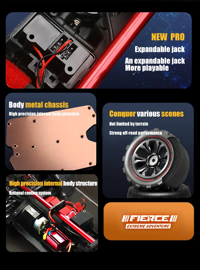 1:16 85KM/H Or 50KM/H 4WD RC Car With LED Remote Control Cars High Speed Drift Monster 4x4 Truck for Kids vs Wltoys 124017 Toys