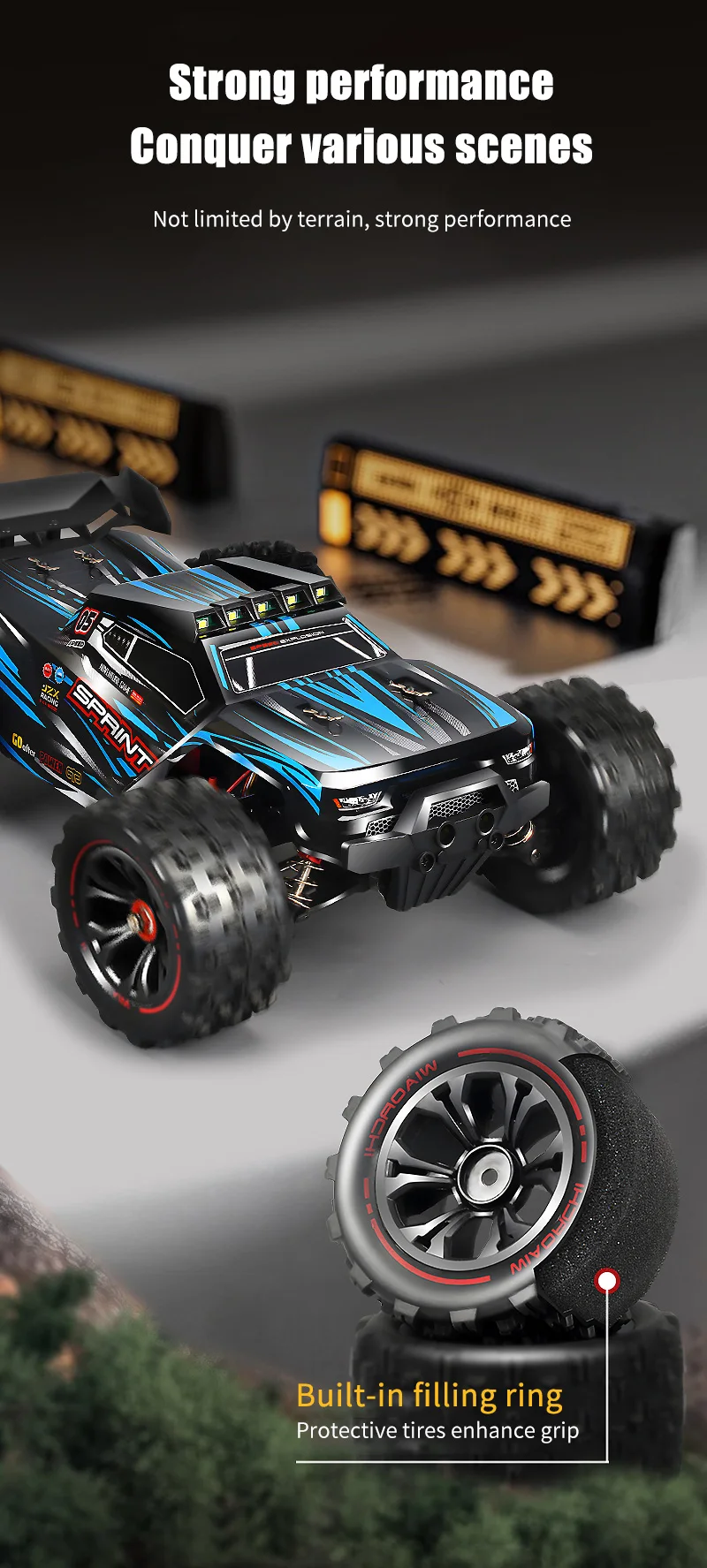 1:16 85KM/H Or 50KM/H 4WD RC Car With LED Remote Control Cars High Speed Drift Monster 4x4 Truck for Kids vs Wltoys 124017 Toys