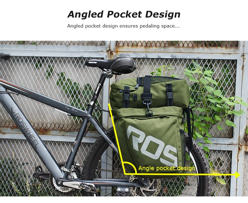 Bicycle Bag 50L Nylon Bike Bag Rear Rack Trunk Bike Luggage Back Seat Pannier Reflective Cycling Storage Bag Bicycle Accessories
