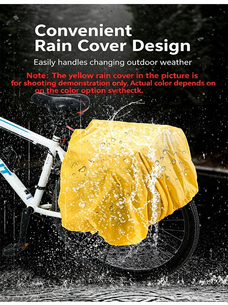 Bicycle Bag 50L Nylon Bike Bag Rear Rack Trunk Bike Luggage Back Seat Pannier Reflective Cycling Storage Bag Bicycle Accessories