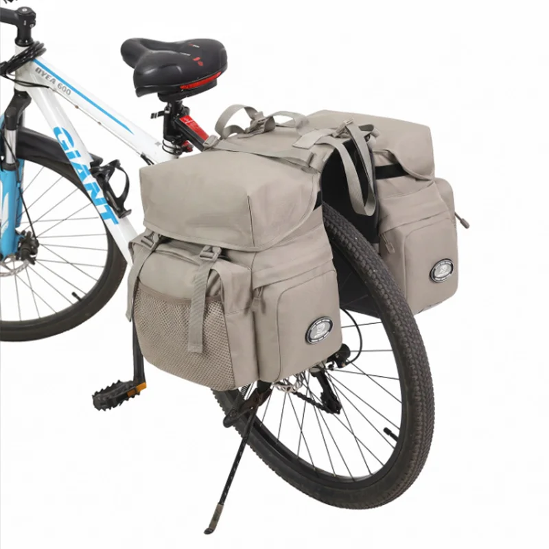Bicycle Bag 50L Nylon Bike Bag Rear Rack Trunk Bike Luggage Back Seat Pannier Reflective Cycling Storage Bag Bicycle Accessories