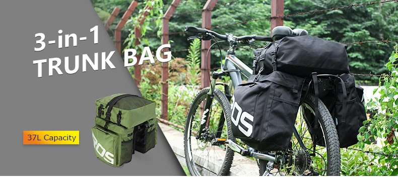 Bicycle Bag 50L Nylon Bike Bag Rear Rack Trunk Bike Luggage Back Seat Pannier Reflective Cycling Storage Bag Bicycle Accessories