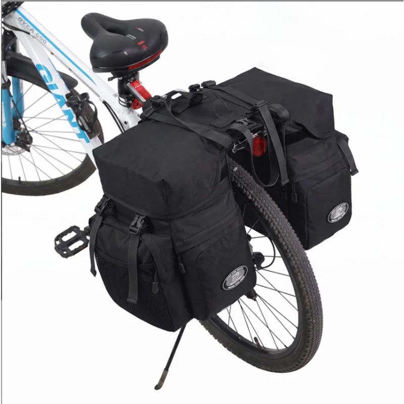 Bicycle Bag 50L Nylon Bike Bag Rear Rack Trunk Bike Luggage Back Seat Pannier Reflective Cycling Storage Bag Bicycle Accessories