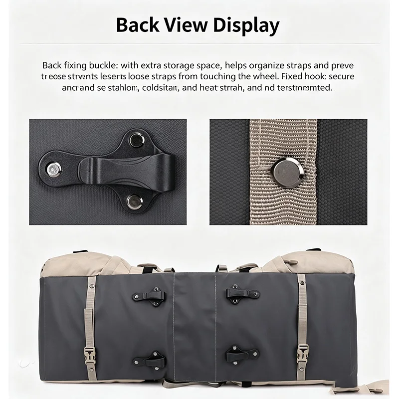 Bicycle Bag 50L Nylon Bike Bag Rear Rack Trunk Bike Luggage Back Seat Pannier Reflective Cycling Storage Bag Bicycle Accessories
