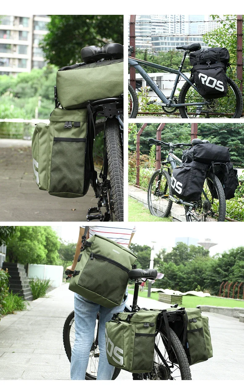2026 Bicycle Bag 50L Nylon Bike Rear Rack Trunk Bike Luggage Back Seat Pannier Reflective Cycling Storage Bicycle Accessories
