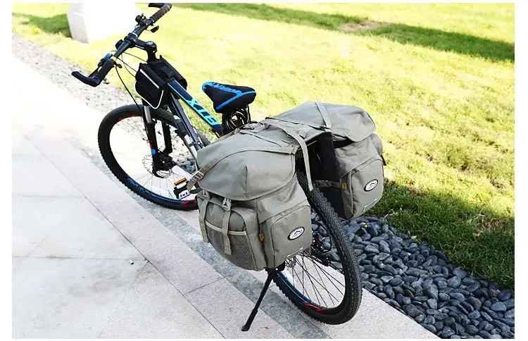 2026 Bicycle Bag 50L Nylon Bike Rear Rack Trunk Bike Luggage Back Seat Pannier Reflective Cycling Storage Bicycle Accessories