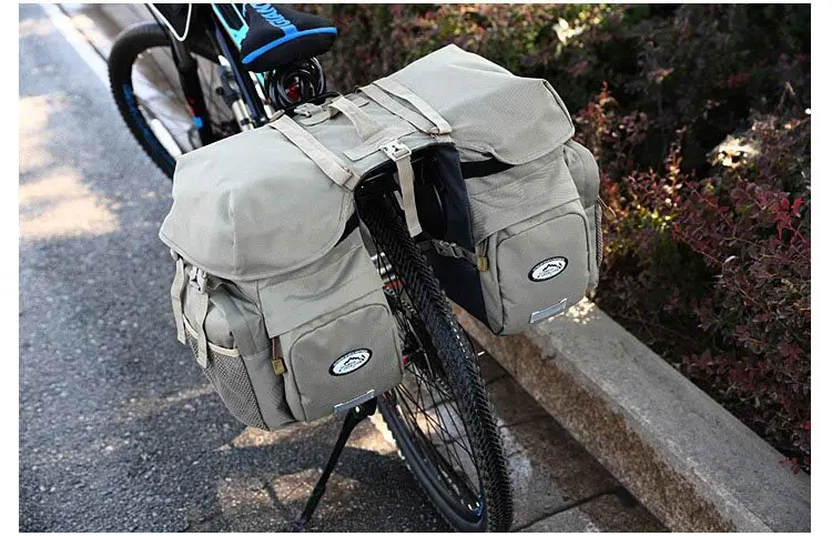 2026 Bicycle Bag 50L Nylon Bike Rear Rack Trunk Bike Luggage Back Seat Pannier Reflective Cycling Storage Bicycle Accessories