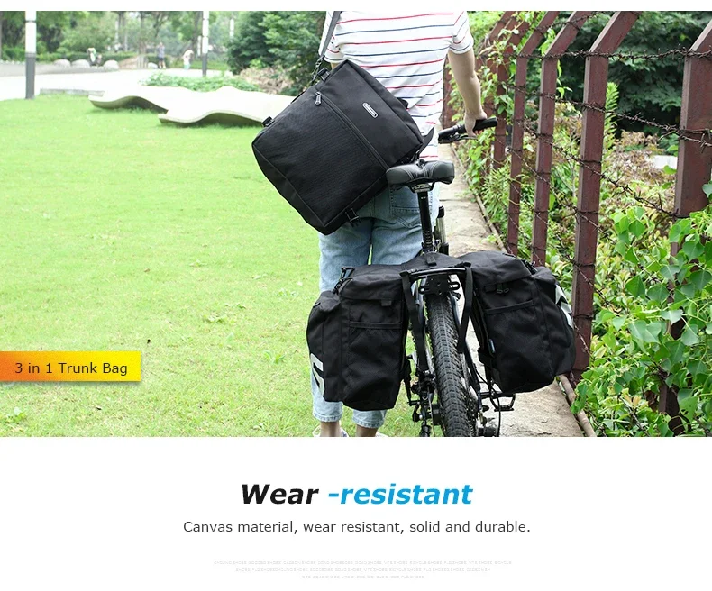 2026 Bicycle Bag 50L Nylon Bike Rear Rack Trunk Bike Luggage Back Seat Pannier Reflective Cycling Storage Bicycle Accessories
