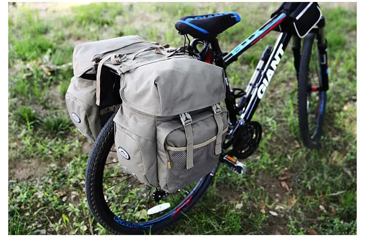 2026 Bicycle Bag 50L Nylon Bike Rear Rack Trunk Bike Luggage Back Seat Pannier Reflective Cycling Storage Bicycle Accessories