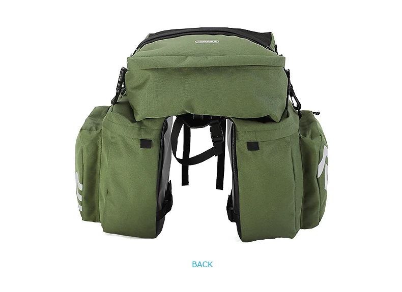 2026 Bicycle Bag 50L Nylon Bike Rear Rack Trunk Bike Luggage Back Seat Pannier Reflective Cycling Storage Bicycle Accessories