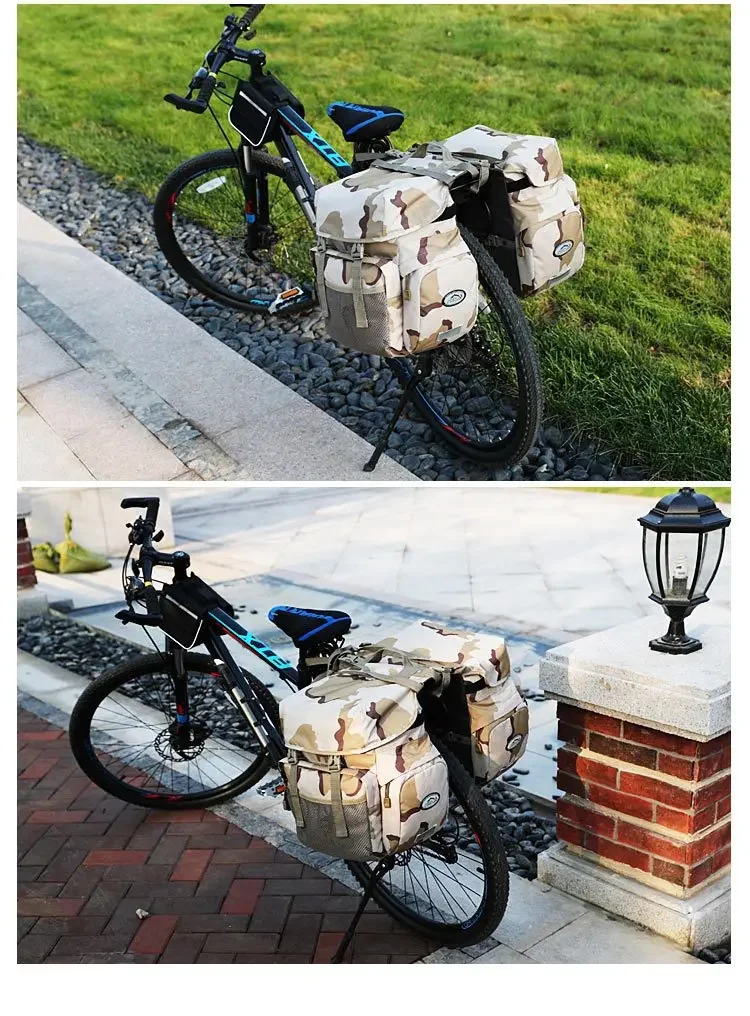 2026 Bicycle Bag 50L Nylon Bike Rear Rack Trunk Bike Luggage Back Seat Pannier Reflective Cycling Storage Bicycle Accessories