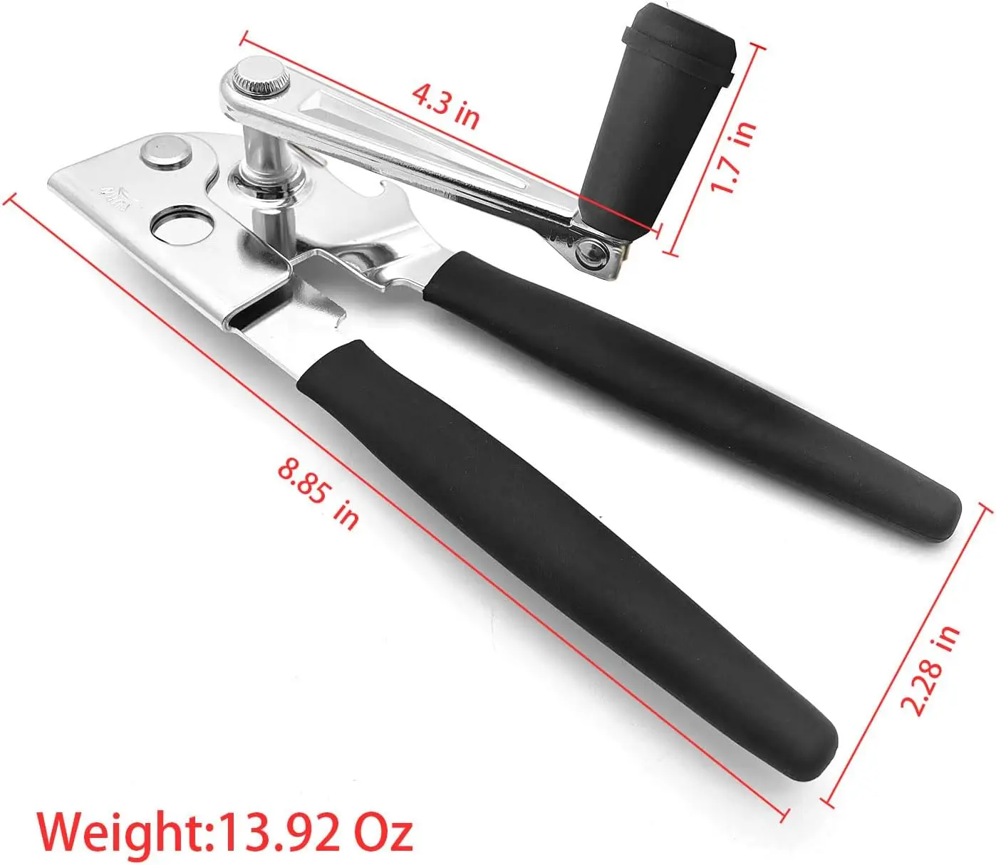 Manual 360 Degree Rotation Stainless Steel Can And Bottle Opener With Single Handle Side Opening Multi Purpose For Easy Opening