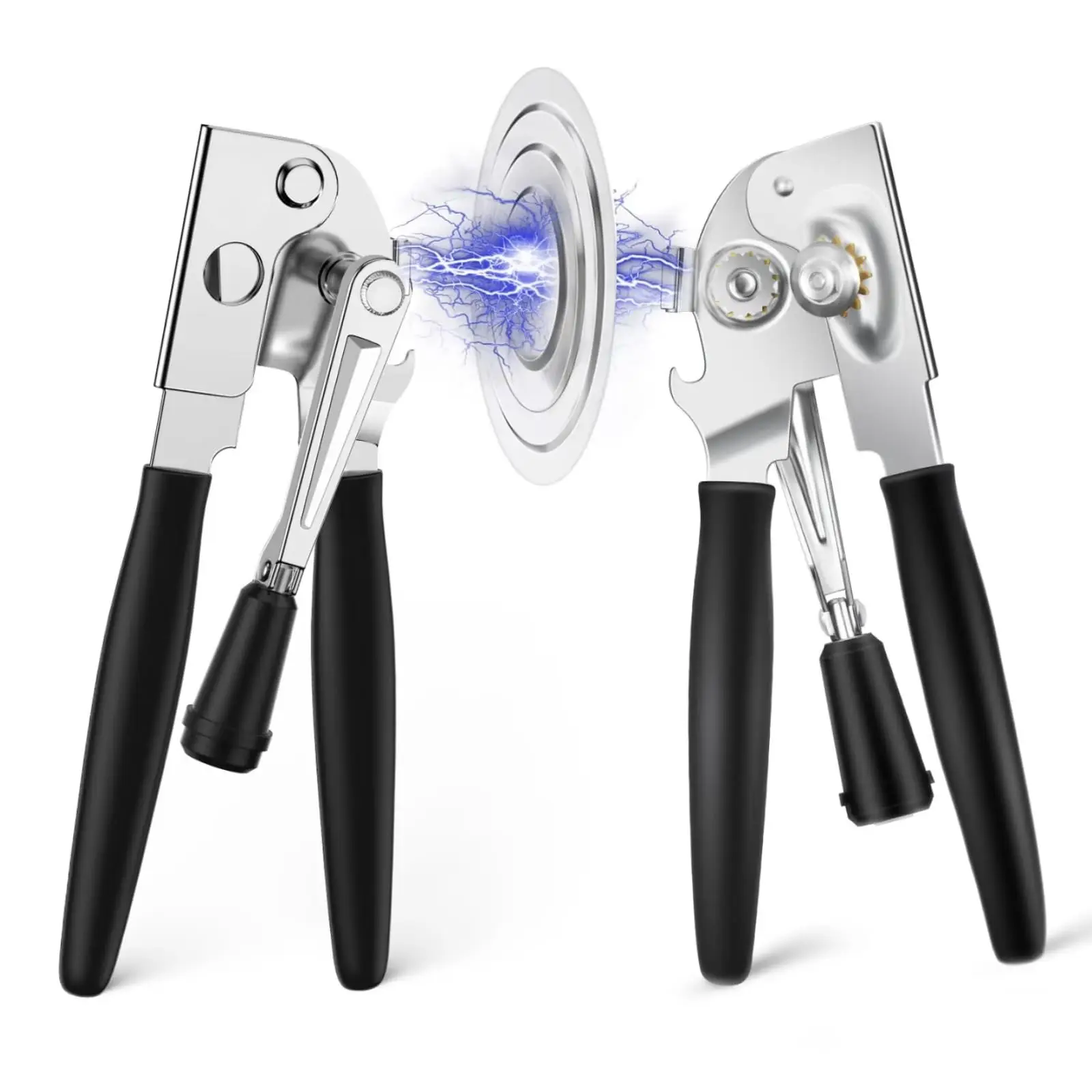 Manual 360 Degree Rotation Stainless Steel Can And Bottle Opener With Single Handle Side Opening Multi Purpose For Easy Opening