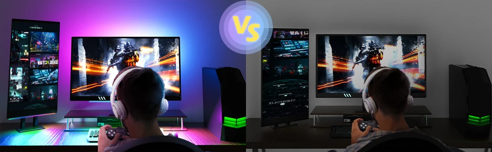 Under Monitor Light Bar RGB Dreamcolor Ambient Neon Sign with Remote Controller for Game Room Decoration Gaming Setup Desk Lamp