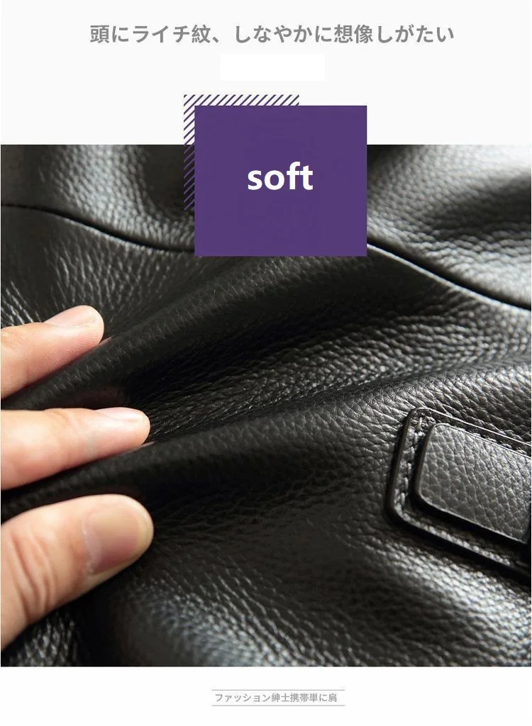 High Quality Cowhide Men's Business Handbag shoulder bag 100% Genuine leather Briefcase for men Commuting crossbody bag