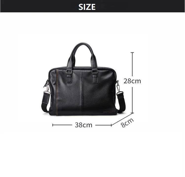 High Quality Cowhide Men's Business Handbag shoulder bag 100% Genuine leather Briefcase for men Commuting crossbody bag