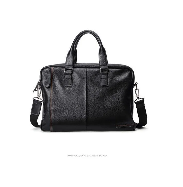 High Quality Cowhide Men's Business Handbag shoulder bag 100% Genuine leather Briefcase for men Commuting crossbody bag