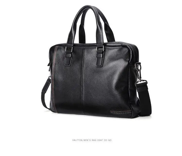 High Quality Cowhide Men's Business Handbag shoulder bag 100% Genuine leather Briefcase for men Commuting crossbody bag