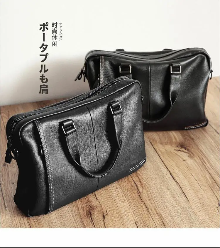 High Quality Cowhide Men's Business Handbag shoulder bag 100% Genuine leather Briefcase for men Commuting crossbody bag