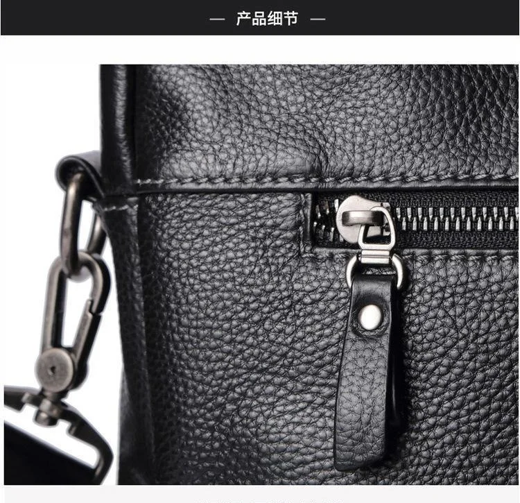 High Quality Cowhide Men's Business Handbag shoulder bag 100% Genuine leather Briefcase for men Commuting crossbody bag