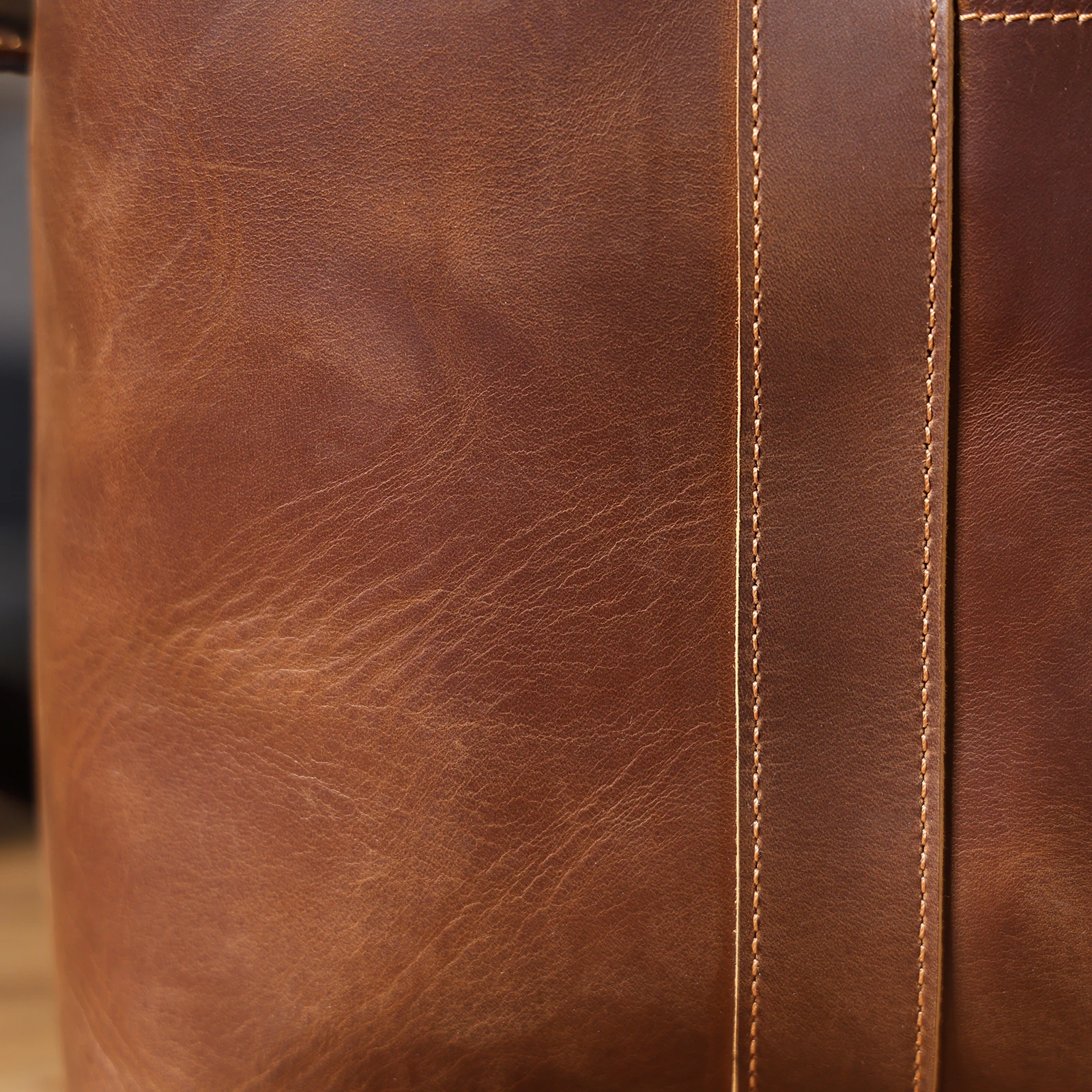 Vintage Genuine Leather Men's Briefcase 16" Laptop Bags Crazy Horse Leather Messenger Handbag Cowhide Idea Gift For Men
