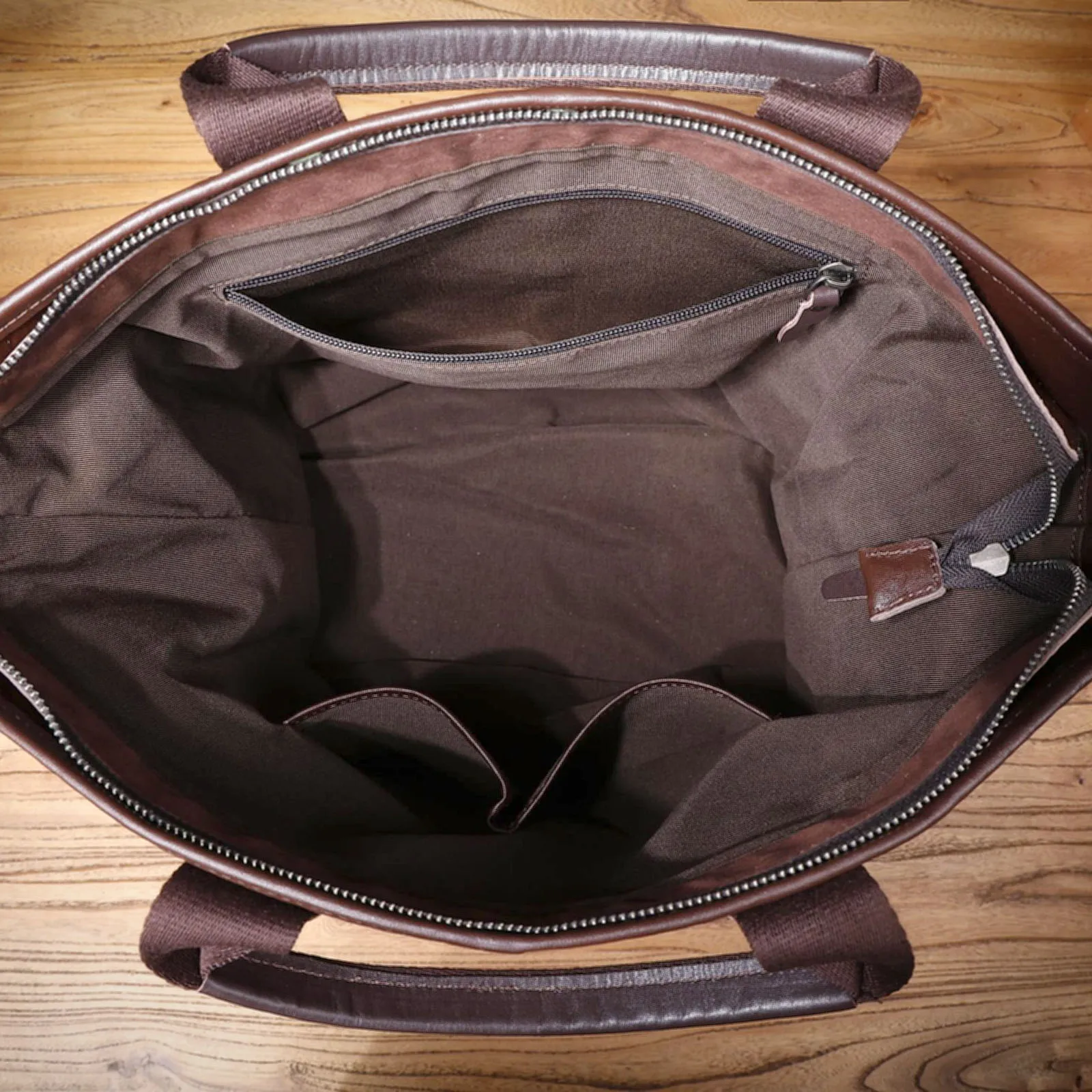 Genuine Leather Men's Brifecase 15 Inch Laptop Bags Simple Cowhide HandBag Vegetable-tanned Leather Fashion Casual Style