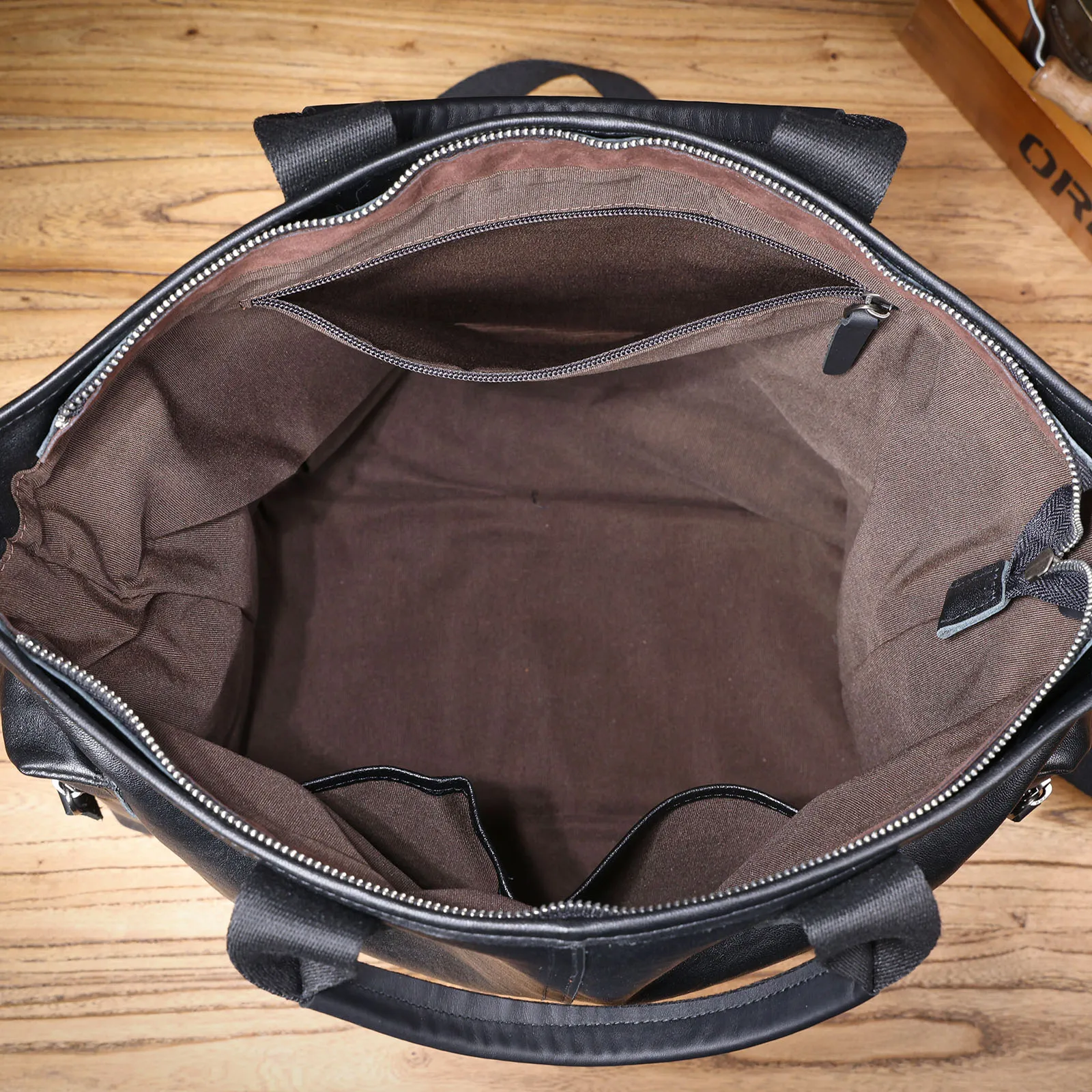 Genuine Leather Men's Brifecase 15 Inch Laptop Bags Simple Cowhide HandBag Vegetable-tanned Leather Fashion Casual Style