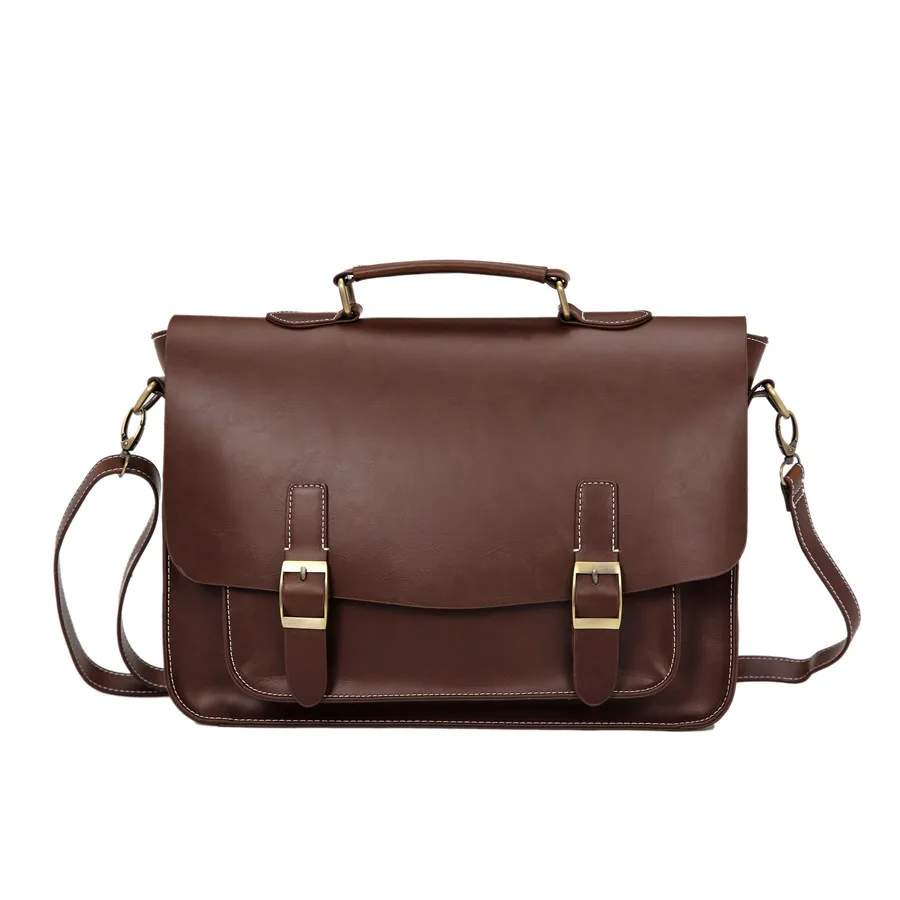GUMST Men's Briefcase Handbag Crazy Horse Pu Leather Messenger Travel Bag Business Men Tote Bags Man Casual Crossbody Briefcases