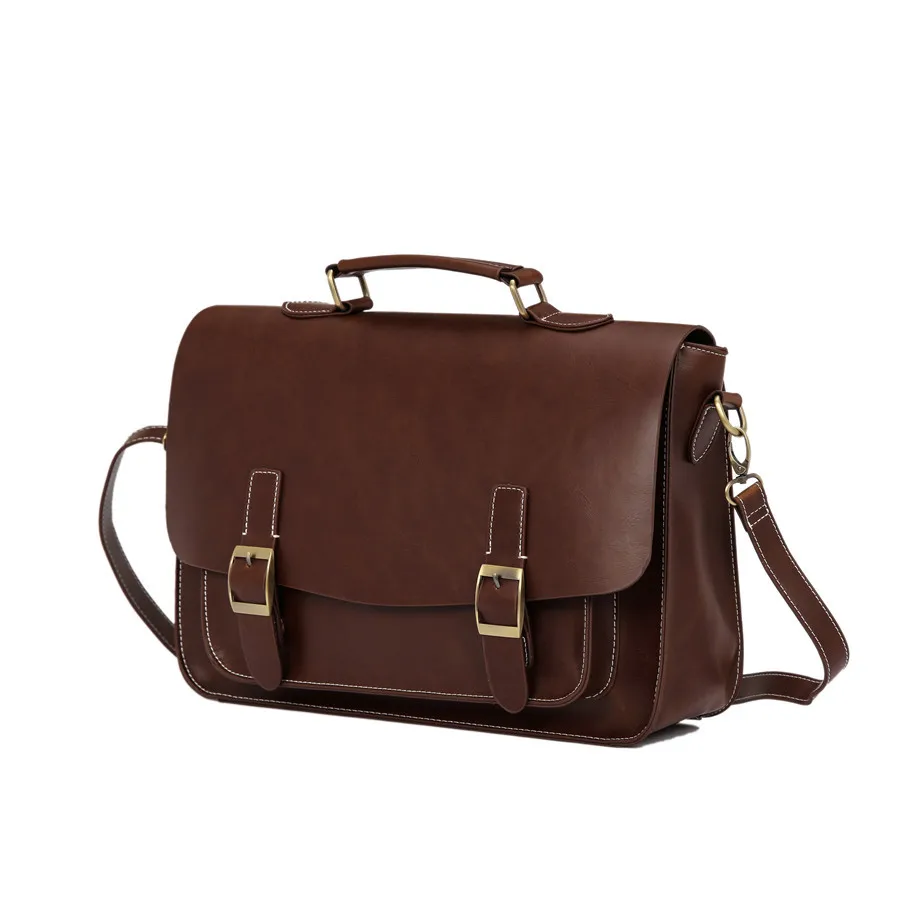 GUMST Men's Briefcase Handbag Crazy Horse Pu Leather Messenger Travel Bag Business Men Tote Bags Man Casual Crossbody Briefcases