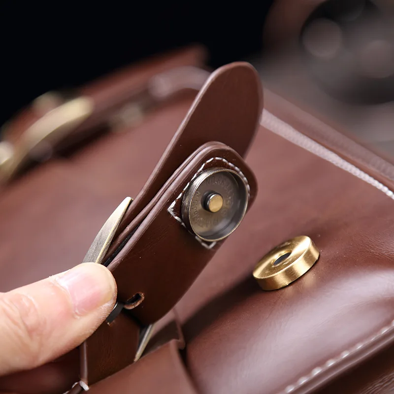 GUMST Men's Briefcase Handbag Crazy Horse Pu Leather Messenger Travel Bag Business Men Tote Bags Man Casual Crossbody Briefcases