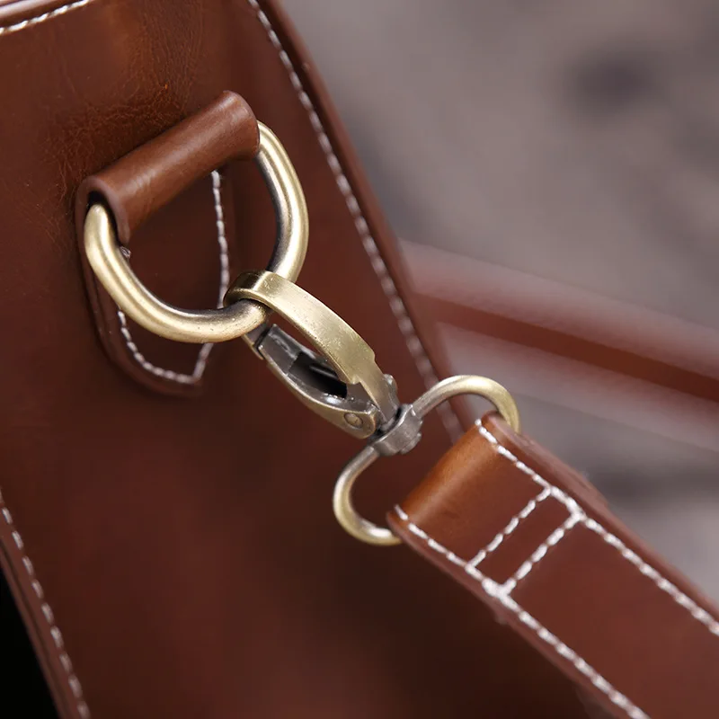 GUMST Men's Briefcase Handbag Crazy Horse Pu Leather Messenger Travel Bag Business Men Tote Bags Man Casual Crossbody Briefcases
